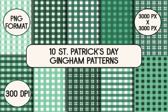 10 St. Patrick's Day Gingham Patterns: A Digital Download for Creative Projects