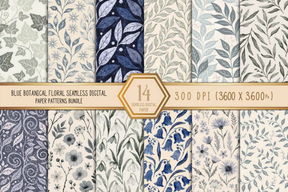 Blue Botanical Floral Seamless Patterns: A Strategic Design Resource for Creatives and Businesses