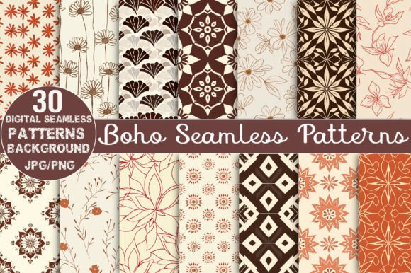 Boho Digital Paper Seamless Patterns: A Creative Resource for Designers and Artists