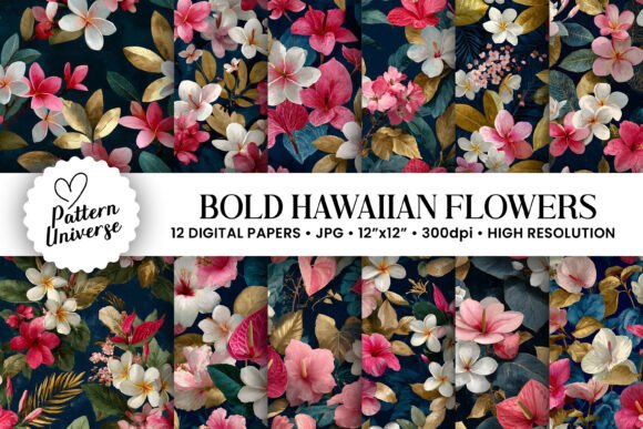 Bold Hawaiian Tropical Flower Patterns: A Vibrant Addition to Modern Creativity