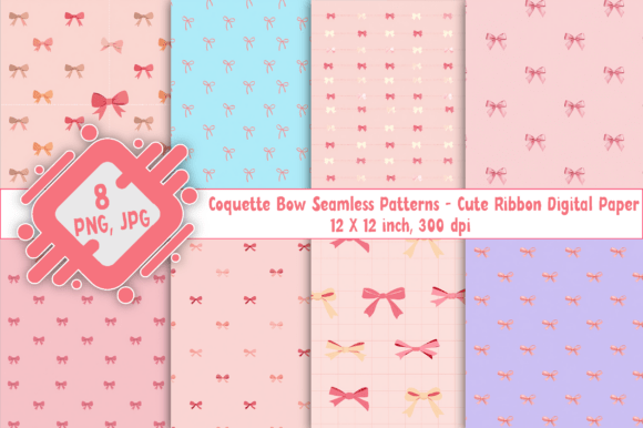 Cute Coquette Bow Seamless Patterns