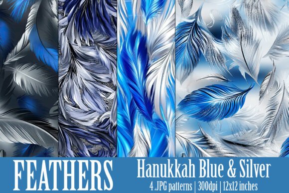 Discover the Beauty of Hanukkah Color Feathers Patterns, S6