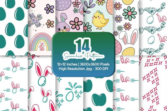 Easter Chick Bunny Seamless Patterns: A Playful Addition to Creative Projects