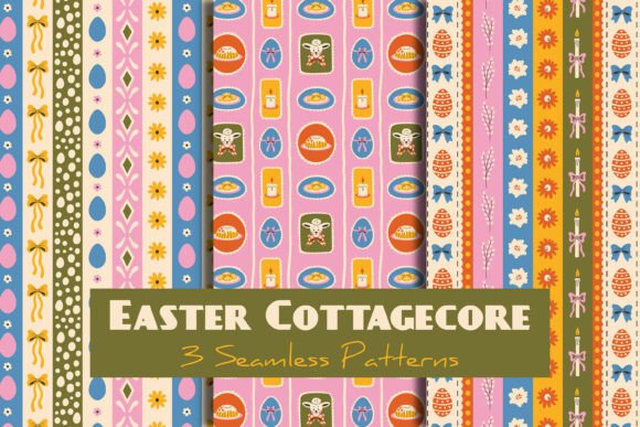 Easter Cottagecore Seamless Patterns Set