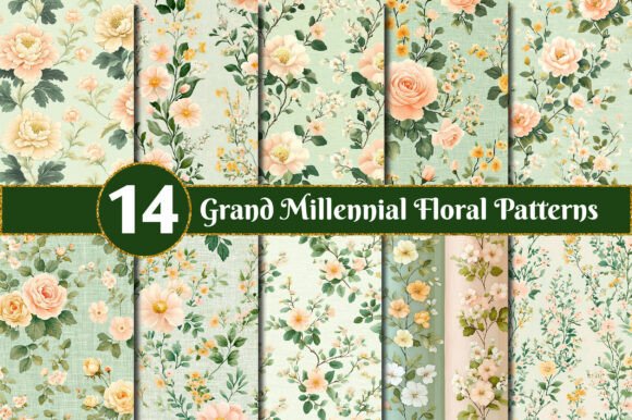 Grand Millennial Floral Patterns: A Versatile Design for Every Creative Need
