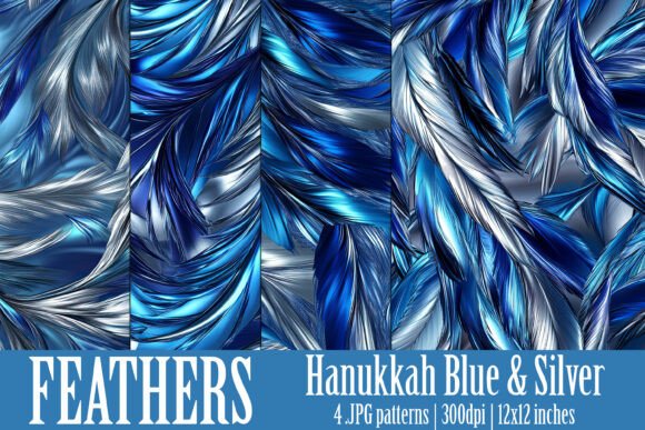 Hanukkah Colors Feathers Patterns S2