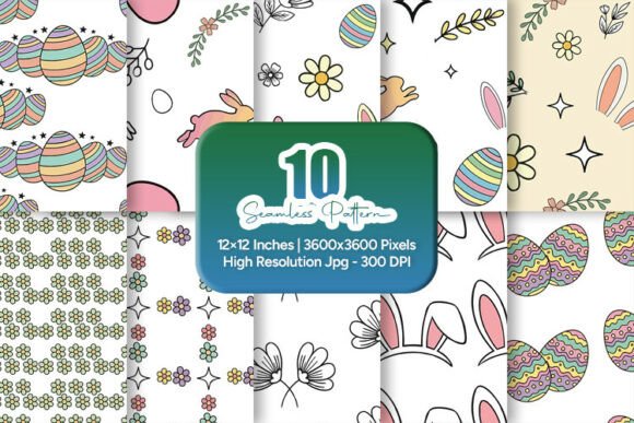 Minimal Easter Seamless Patterns Bundle for Creative Projects