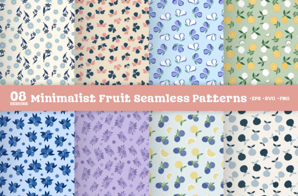 Minimalist Fruit Seamless Patterns SVG: A Versatile Design for Modern Creativity