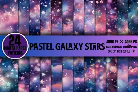 Pastel Galaxy Stars Seamless Patterns Bu: A Creative Resource for Digital Designers