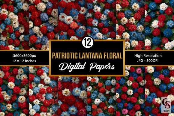 Patriotic Lantana Flowers Patterns: A Versatile Design for Creative Projects