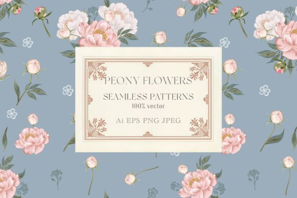 Pink Peony Vector Patterns: A Delicate Touch for Creative Projects