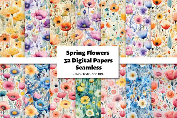 Spring Flowers 32 Seamless Patterns: A Strategic Resource for Creative Projects